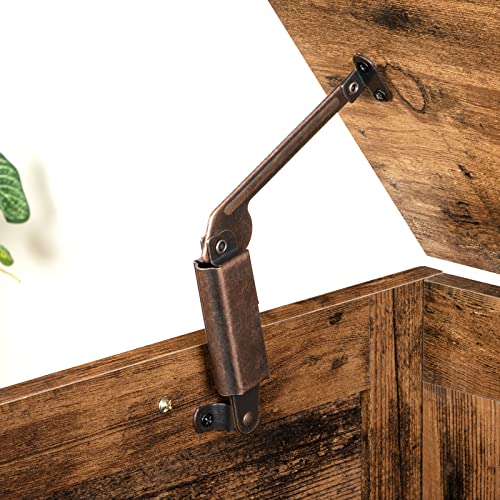 HOOBRO Storage Chest, Storage Trunk with Drawer, Wooden Storage Bench, Sturdy Entryway Bench Supports 220 lb, Shoe Bench, Safety Hinge, U-Shaped Opening, Easy Assembly, Rustic Brown FG710CW01 HOOBRO