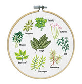 Design Works Crafts Herbs Stamped for Embroidery Kit w/Hoop