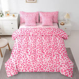 Feelyou Cute Leopard Bedding Set for All Season Cheetah 7 Pieces Comforter Sets Full Size Teens Room Decor Pink Animal Print Bed in a Bag with Comforter, Sheets, Pillowcases & Cushion Cover Feelyou