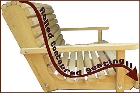 5 Ft ROLL BACK PORCH SWING made from Rot-resistant Select Louisiana Cypress Eternal Wood Made in the USA - Green Furniture - GO GREEN Ecommersify Inc