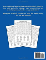 2000 Unique Words Word Search For Adults Large Print: Relaxing Puzzle & Activity Book For Adults & Seniors With Recreational Word Find Themes and Full Solutions Included (Word Hunt Gift Books) WoodArtSupply