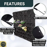 SunVara Vertical Wall Planter Vertical Garden Wall Living Wall Planters Outdoor Wall Garden Planter Outdoor Vertical Wall Planters for Outdoor Plants Wall Pocket Planter Hanging Grow Bags 64 Pockets SunVara