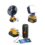 Battery Charger Adapter for DeWalt 18V 20V MAX Battery, with DC&USB Interfaces, Led Light,Suit for Drill, Audio, Router TopHomer