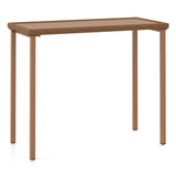 Tangkula Patio Bar Table, Heavy Duty Rectangle Metal Frame 48 Inches Outdoor Counter Height Table, for Backyard, Poolside, Balcony, Lawn Tangkula