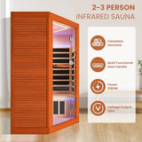 OUTEXER 2-3 Person Sauna Corner Sauna Far Infrared Saunas Room Home Canadian Hemlock Indoor 2100W Low-EMF Dry Saunas with Red Light Therapy Beauty Lamp 47.2 * 47.2 * 74.8inch OUTEXER