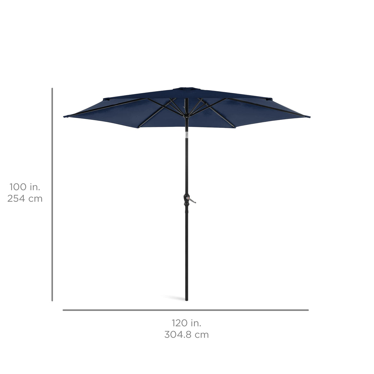 Best Choice Products 10ft Outdoor Steel Polyester Market Patio Umbrella w/Crank, Easy Push Button, Tilt, Table Compatible - Navy Blue Best Choice Products