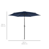 Best Choice Products 10ft Outdoor Steel Polyester Market Patio Umbrella w/Crank, Easy Push Button, Tilt, Table Compatible - Navy Blue Best Choice Products