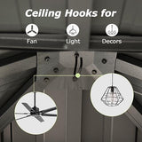 Domi 10' X 10' Hardtop Gazebo, Aluminum Metal Gazebo with Galvanized Steel Double Roof Canopy, Curtain and Netting, Permanent Gazebo Pavilion for Patio, Backyard, Deck, Lawn domi outdoor living