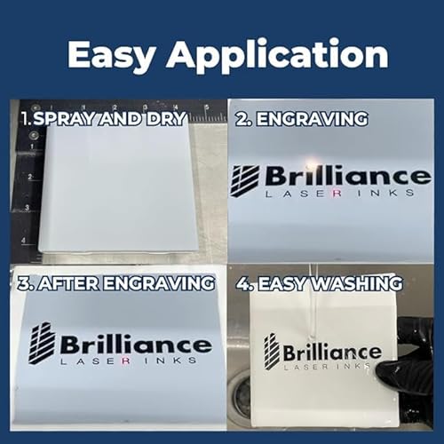 Brilliance Laser Inks Ceramic and Glass Black Marking Spray - 12oz Aerosol Marks on Ceramics and Glass. Aerosol for Fiber, YAG, Diode, and CO2 Laser Engraver Machine, BLI420 BRILLIANCE LASER INKS