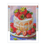 Strawberry Cake Diamond Painting Kits for Adults,Food Diamond Painting Art Kit for Adult,DIY Full Drill Diamond Art Painting,5D Gem Art and Crafts for Home Wall Decor Gift 12x16 Inch CEQOLI