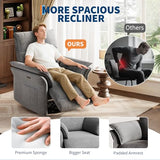 IDEALHOUSE Power Recliner Chair, 270 °Swivel Rocking Glider with USB Charging Port, Chenille Upholstered Fabric and Double-Layer Armrests, Nursery Chair for Living Room, Nursery(Gray)