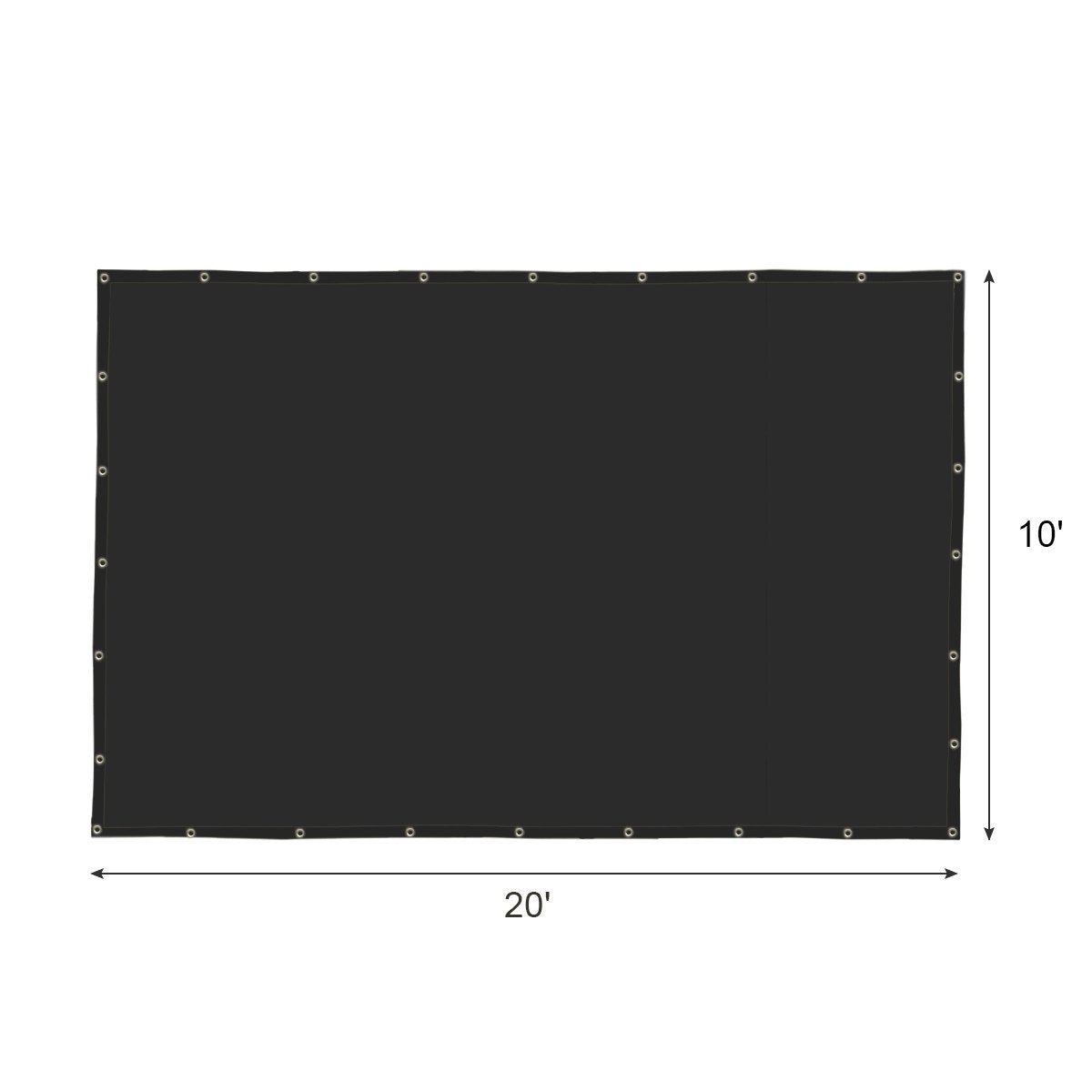Shatex 90% Shade Cloth 10x20ft Hanging-up Sunblock Shade Panel, Black, 12 Bungee Balls Shatex
