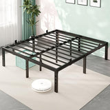 Nelaukoko Queen Bed Frame, 14 Inch Metal Platform Bed Frame Queen Size with Under Storage Space, Mattress Anti-Slip Design, Heavy Duty Sturdy Foundation, No Box Spring Needed, Easy Assembly, Black Nelaukoko
