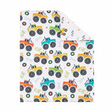 PERFEMET Toddler Bedding Set 4 Pieces Bed Set for Boys All Seasons 1 Deep Pocket Sheet and 1 Lightweight Comforter Soft Cute Colorful Pattern Cozy Children Bedroom Cars White PERFEMET