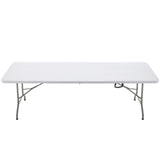 BTEXPERT 8-Foot-96 long White Plastic Folding Table Portable 30" Wide, 29" High, Indoor Outdoor Events Banquet Dining Party Patio, One BTEXPERT