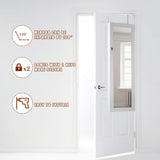 FDW Jewelry Cabinet 47.3" H Wall/Door Mounted Lockable Jewelry Armoire Organizer with Mirror With 2 Drawers 6 Shelves 43.3"×10.6" Mirror High Capacity Jewelry Organizer (White) FDW