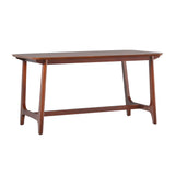 Walker Edison Mid-Century Modern Solid Wood Trestle Base Dining Table, 60 Inch, Walnut Walker Edison