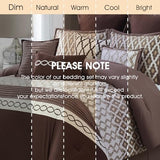 LANCO MODERN LIFESTYLE King Size Comforter Set, Brown, 10 Piece Bed in a Bag for All Seasons, Luxury Extreme Comfort Bedding Sets with Bedskirt, Pillow Shams, Euro Shams and Decor Pillows LANCO MODERN LIFESTYLE