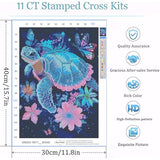 Legrace Turtle Cross Stitch Kits for Adults - Stamped Crossstitching Kits Preprinted 11 Count Cross-Stitch Kit for Beginner, 11CT Prestamped Easy Pattern Needlepoint Kits Crafts for Decor