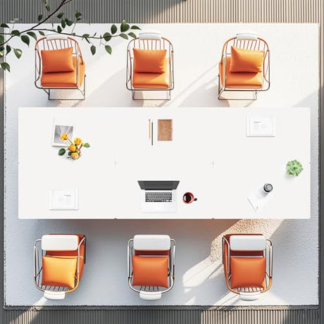 QXYXSM 9FT Conference Table, Conference Room Table Large Rectangle Folding Conference Tables for Office Meeting Conference Room Classroom (9FT) QXYXSM