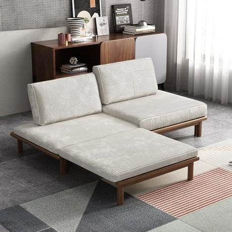 Lartis 78.7" Sofa Bed, Sleeper Pull Out Couch, Modern Couch Convertible Modern Futon for Living Room/Apartment/Bedroom, Modular Design Sofa,Full Solid Wood Frame Lartis