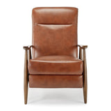 Comfort Pointe Solaris Caramel Faux Leather Wooden Arm Push Back Recliner Chair Comfort Pointe