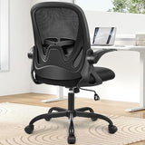 Primy Office Chair Ergonomic Desk Chair with Flip up Armrests Swivel Breathable Desk Mesh Computer Chair with Adjustable Lumbar Support and Height for Conference Room (Black) Primy