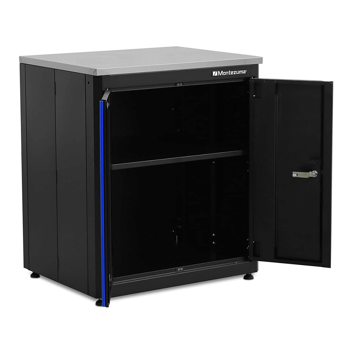 Montezuma Garage Tool Storage System - 30.5 x 24" Locking 2 Door Workbench with Magnetic Latches & Stainless Steel Worktop - BKMG30242BC Montezuma