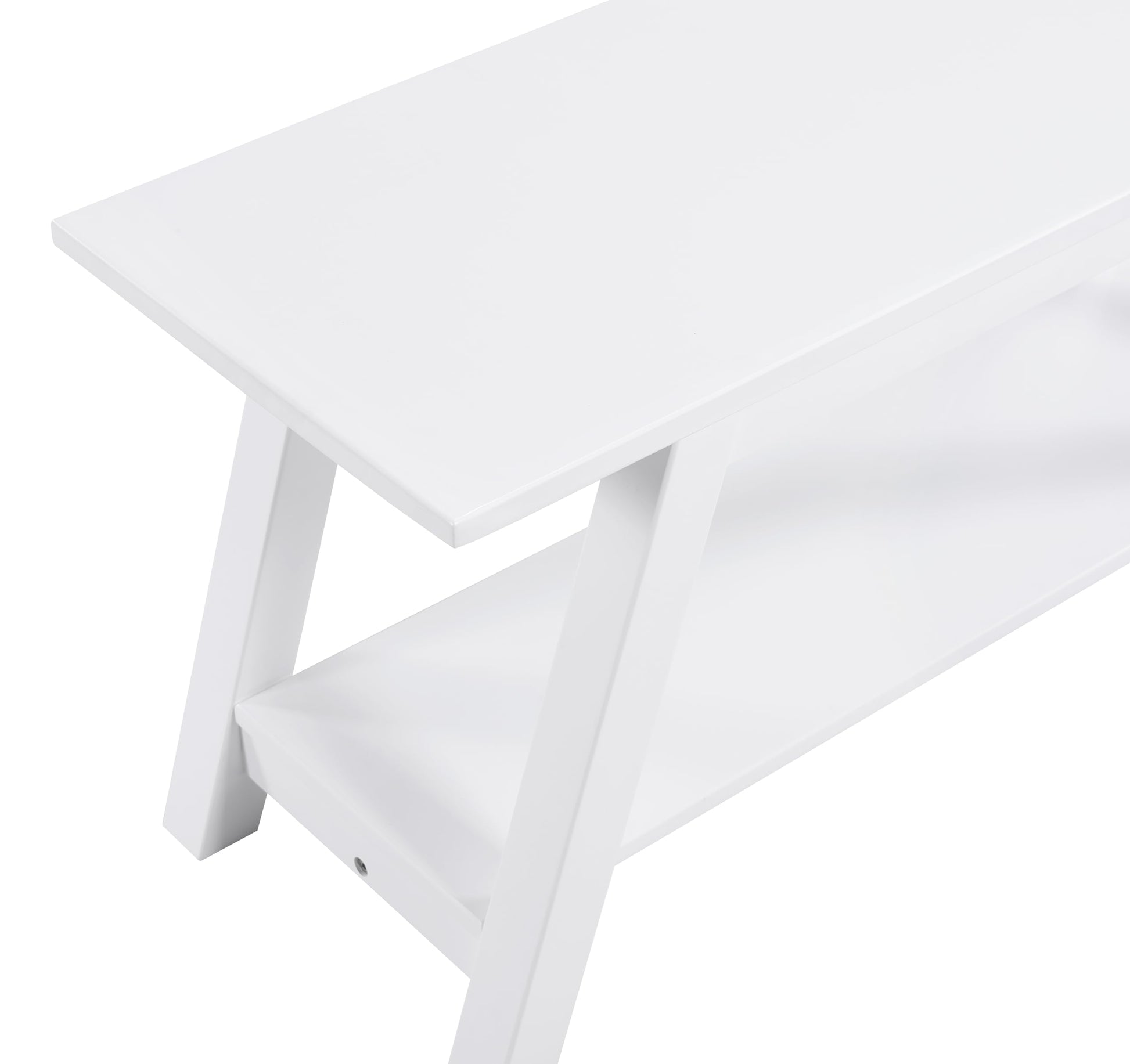 Roundhill Furniture Elyz Bench, White - WoodArtSupply