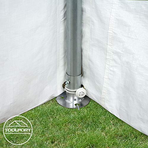 TOOLPORT Party Tent 16x16 ft Garden Tent Canopy PE 450 N Tarpaulin 100% Waterproof White TOOLPORT