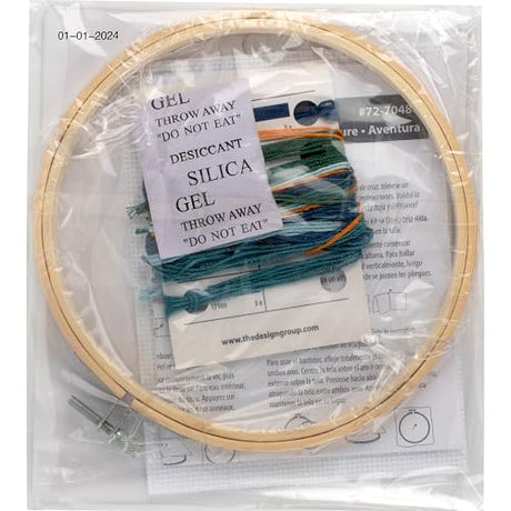 Dimensions 72-70486 Adventure Awaits Counted Cross Stitch Kit for Beginners, 6" Diameter, 14 Cnt. Aida, 5 Pieces Dimensions