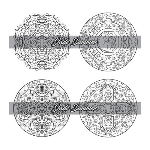 100 Mini Mandalas: A Mandala Coloring Book for Adults and Kids with Easy, Cute, and Tiny Designs for Stress Relief and Relaxation WoodArtSupply