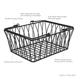 Spectrum Twist Wire Basket for Organizing (Medium, Black) - Sturdy Farmhouse Pantry Basket Storage with Handles - Wire Storage Basket Organizer for Kitchen, Shelf, Closet, Bathroom & More Spectrum Diversified