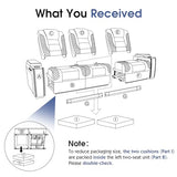 VanAcc Home Theater Seating, Power Movie Loveseat Recliner with USB & Wireless Charging, 3 Seats Leather Sofa Couch for Living Room Gaming, Electric Headrest, Tray Table, Ambient Lighting
