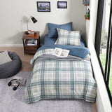 AMBERSPACE Twin XL Comforter Set, Blue Grey Plaid Bedding Set 5 Piece for Boys Girls Teen, Classic Homestead-Style Kids Comforter Set Bed in A Bag with Sheets, Pillowcase & Sham AMBERSPACE