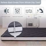 MAXYOYO 6" Extra Thick Futon Mattress Floor Mattress, Twin Size Diamond Pattern Japanese Tatami Pad Roll Up Mat for Adults, Guest, Black MAXYOYO