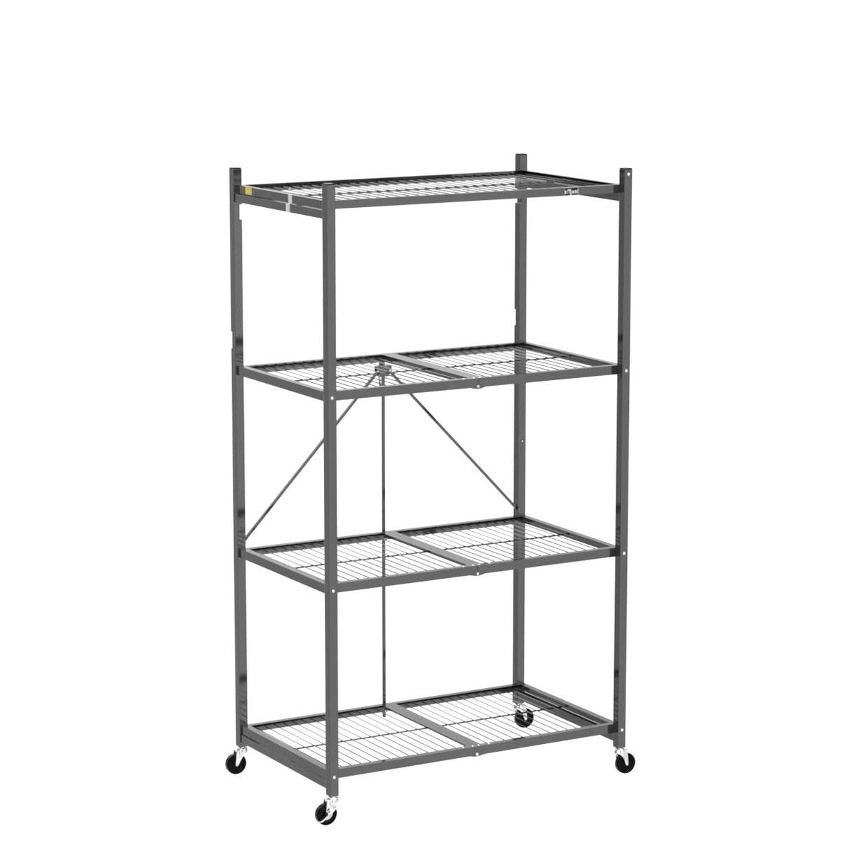Origami R5 Foldable 4-Tier Garage Shelving Heavy Duty Shelving with Wheels, Metal Storage Rack Holds 1000 pounds, Garage Storage Rack & Organization, Storage Shelving (Platinum, R5 2-Pack) Origami