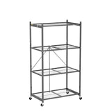 Origami R5 Foldable 4-Tier Garage Shelving Heavy Duty Shelving with Wheels, Metal Storage Rack Holds 1000 pounds, Garage Storage Rack & Organization, Storage Shelving (Platinum, R5 2-Pack) Origami