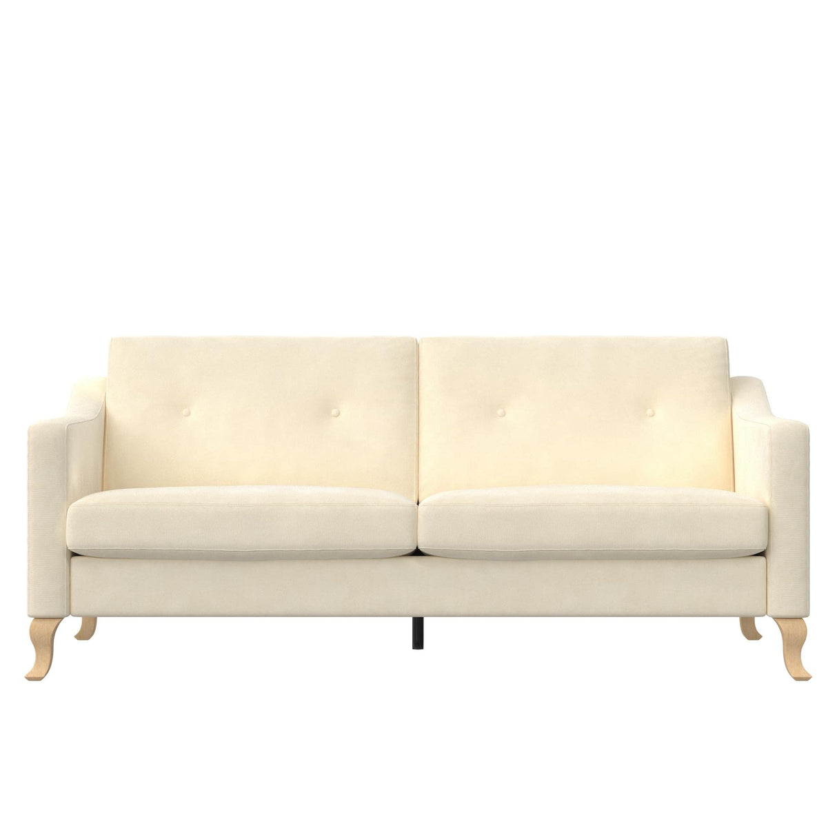 Mr. Kate Tess Sofa with Soft Pocket Coil Cushions, Small Space Living Room Furniture, White Linen Mr. Kate