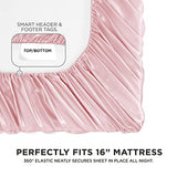 Juicy Couture Queen Size Satin Bed Sheet Set, Deep Pocket Silky Satin Queen Sheet Set with 1 Fitted Sheet, 1 Flat Sheet and 2 Pillow Case, Wrinkle Resistant and Anti Pilling - Pink Juicy Couture