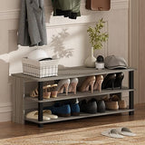 Furinno Sully 3-Tier Stand for TV Up to 48 Inch, French Oak Grey/Black Furinno