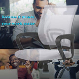 BestOffice Ergonomic Office Chair Mesh Cheap Desk Chair Task Computer Chair Lumbar Support Modern Executive Adjustable Rolling Swivel Chair for Back Pain, White BestOffice