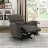 Lexicon Manual Rocker Recliner Chair, Polished Microfiber Manual Reclining Chair with Overstuffed Backrest, Comfy Nursery Recliner for Living Room/Office/Bedroom/Apartment, Easy Assembly, Chocolate