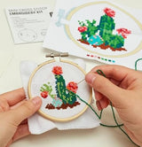 Kikkerland Mini Cross Stitch Cactus Kit, 1 EA