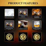 Whiskey & Wine Decanter Airplane Set and Glasses Antique Wood Airplane - The Wine Savant Whiskey Gift Set and 2 Airplane Glasses, Pilot Gift Moving Parts- Alcohol Related Gift, BAR DECOR Large 21" The Wine Savant