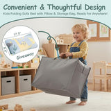 Tiita Kids Folding Sofa Bed Floor Mattress, Trifold Futon Mattress Kids Fold Up Bed, Toddler Fold Out Couch Beds, Foldable Toddler Floor Beds Nap Mat with Storage Bag, Green Dinosaur Tiita