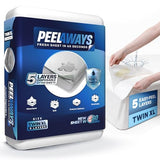 PEELAWAYS Waterproof Disposable Bed Sheets – for Use in Home Mattresses, Hospital Beds, Massage Tables, Hotels, and Campers – Comes with 5 Quick and Easy Peel Away Layers for Your Use PEELAWAYS