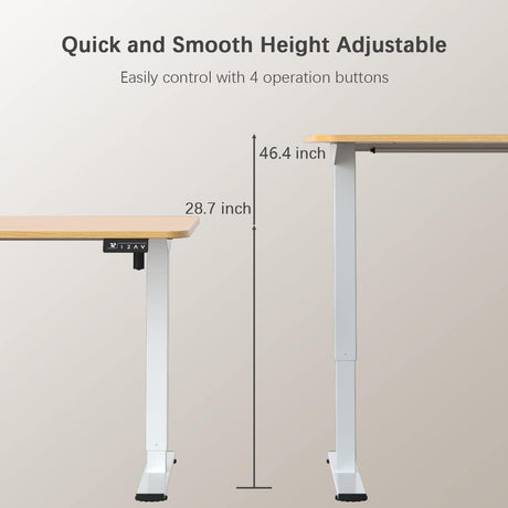 Furmax Electric Height Adjustable Standing Desk 55 x 24 Inches Large Sit Stand Up Desk Home Office Computer Desk Memory Preset with T-Shaped Metal Bracket, Nature Furmax
