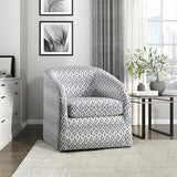 Lexicon Swivel Accent Chair, Fabric Barrel Chair with Solid Wood Frame and Metal Base, Upholstered Arm Chair, Swivel Sofa Chair Modern Reading Chair for Living Room/Office/Apartment, Multi-Color Lexicon