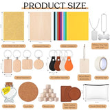 Dunzoom 96 Pcs Laser Material Explore Kit Laser Engraving Material for Laser Crafting, 18 Kinds Laser Engraving Accessories Includes Leather, Acrylic, Basswood, Metal, Wood Materials Dunzoom
